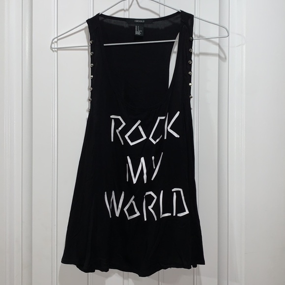Studded “Rock My World” tank top - Picture 3 of 3